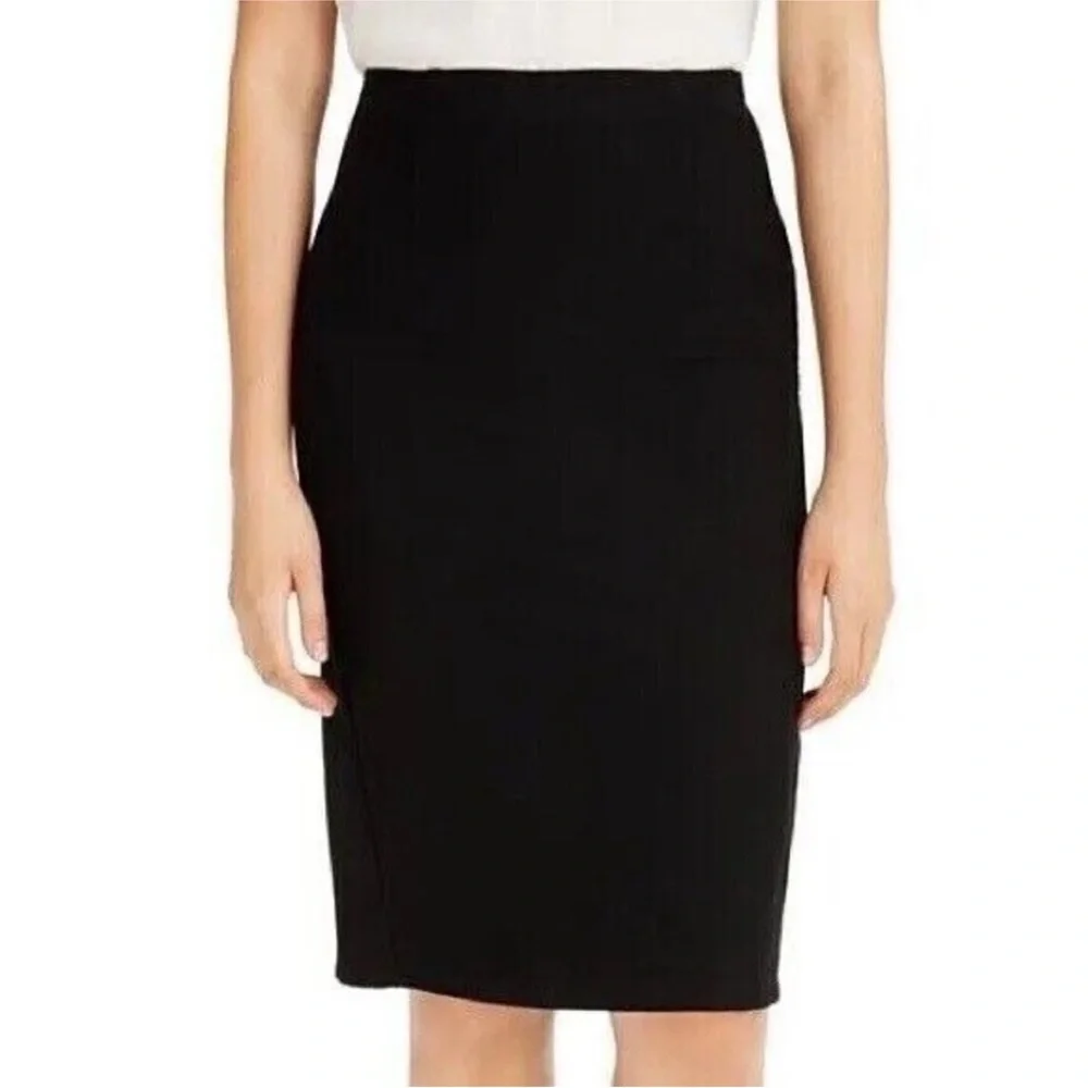 Eileen Fisher Viscose Stretch Ponte Skirt Black Medium